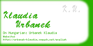 klaudia urbanek business card